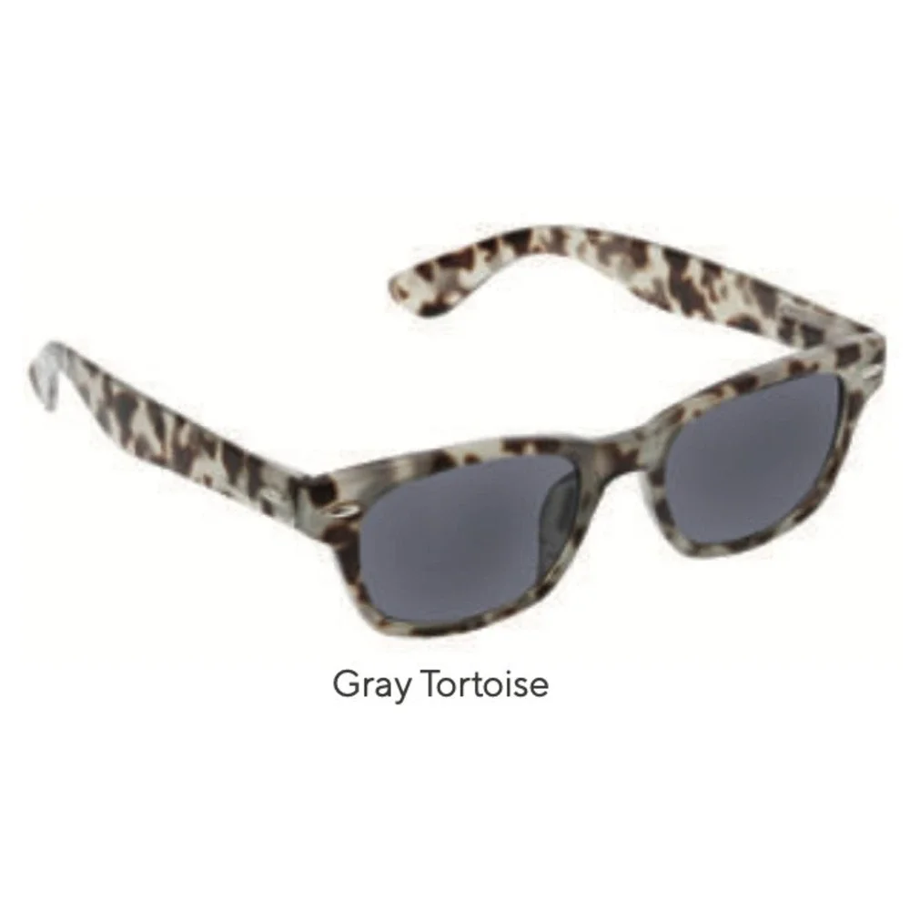 NEW CLARK GRAY TORTOISE PEEPERS SUN READING GLASSES +2.00